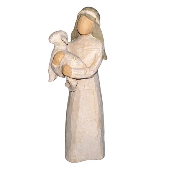 1999 Willow Tree Shepard With Sheep Nativity Sue Lordi Demdaco 7" Resin - Picture 1 of 6